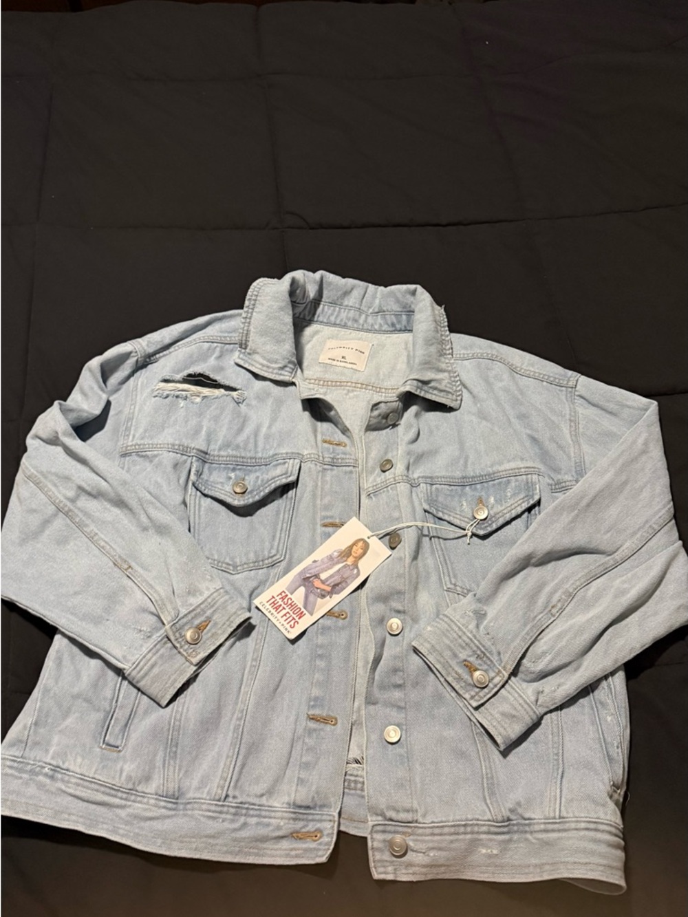 Celebrity Pink Light Wash Denim Jacket - Faded Blue XL NWT
